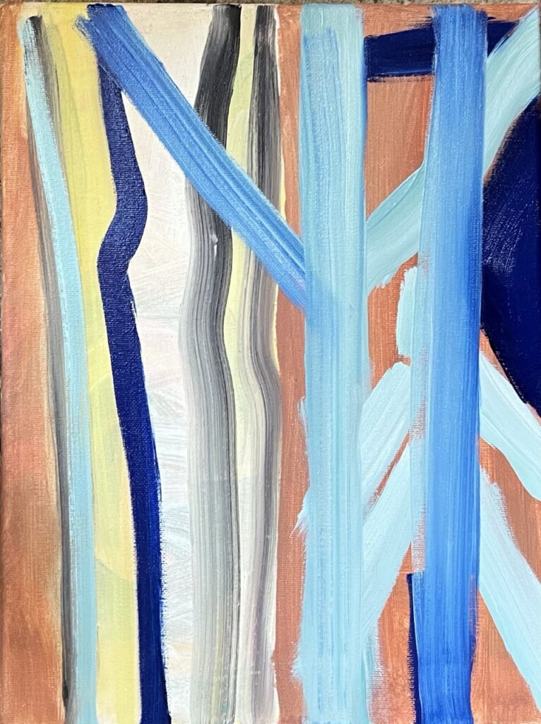 Man in forest - Marcella van Zanten - Olie op canvas - 40 x 30 cm