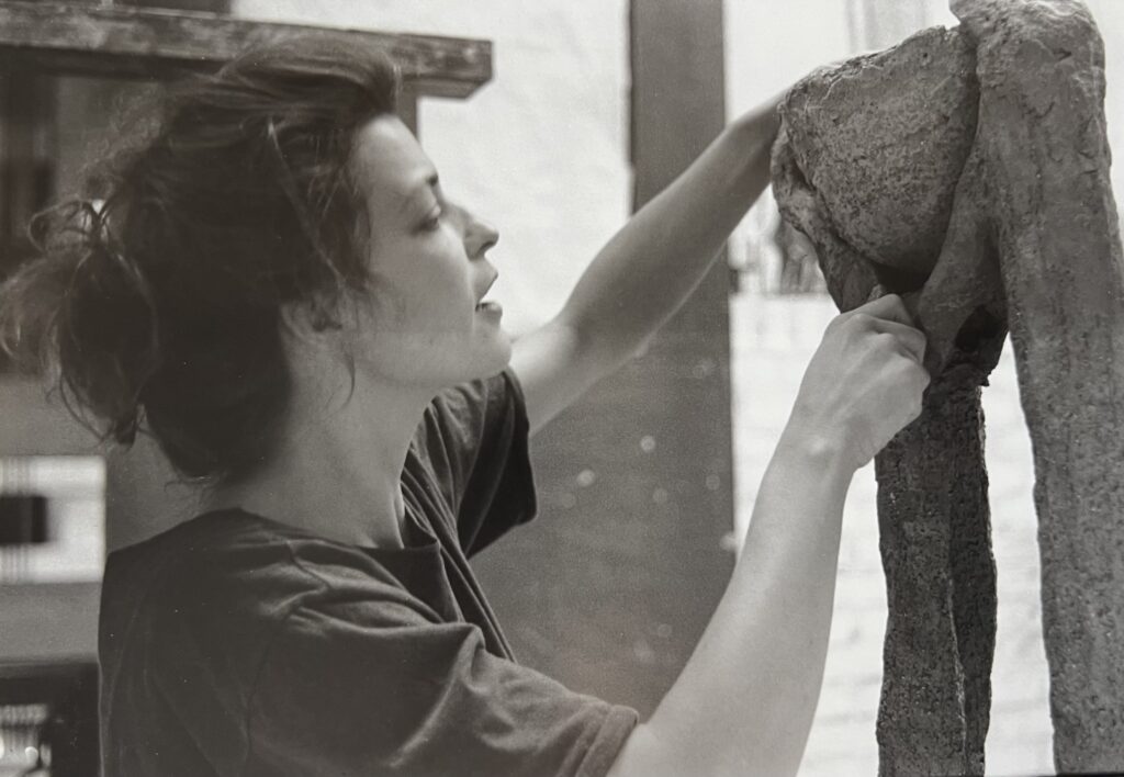 Marcella van Zanten working on her ceramics